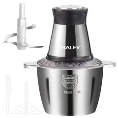 Tocator Universal Electric HY-1221 pentru Carne si Legume, Capacitate 3L, Bol Inox, 4 Lame Premium din Otel Inoxidabil, Motor Puternic 1000W