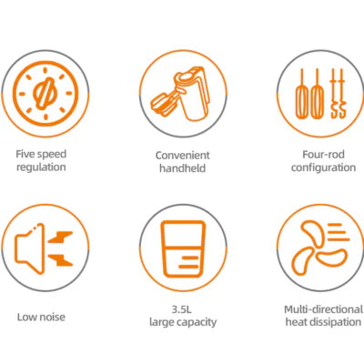 Mixer de mână Haley HY-1660 – 5 trepte de viteză și funcție turbo pentru preparate perfecte