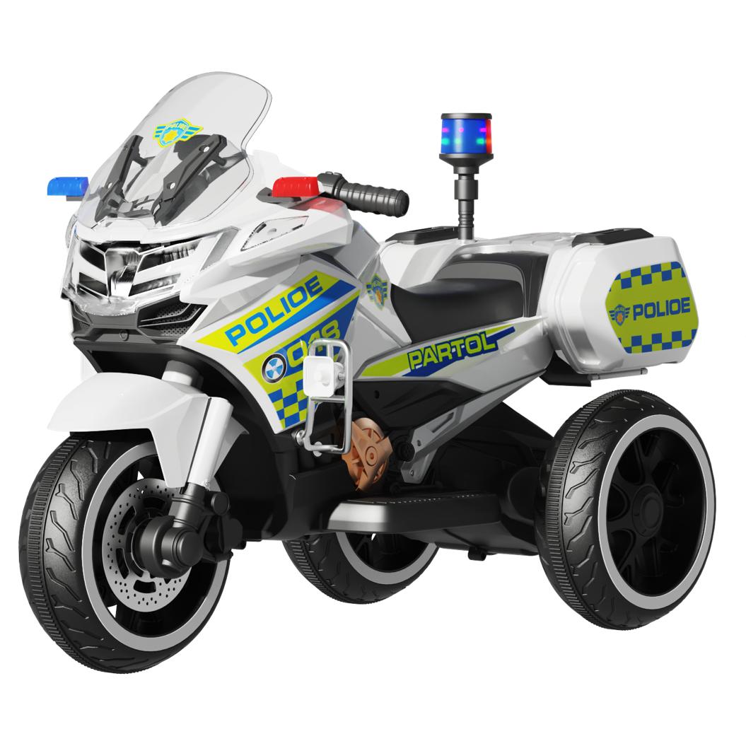 ricicletă electrică pentru copii police BMW, cu baterii, 3 roți, licențiată, 1x motor, Baterie de 12 V