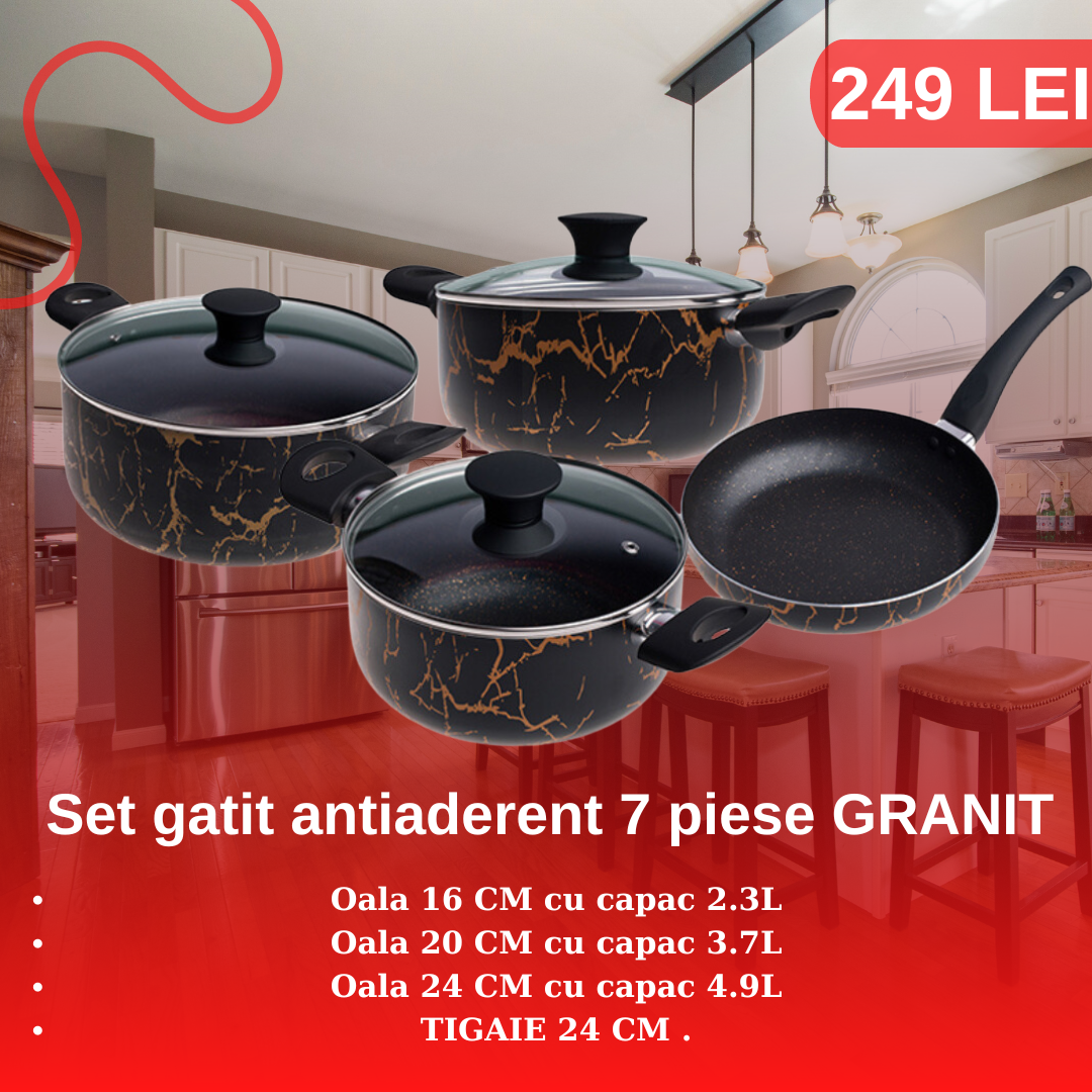 Set gatit antiaderent 7 piese GRANIT